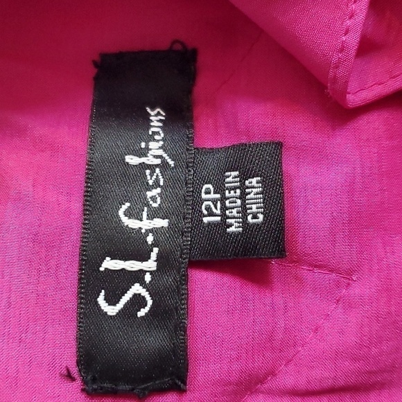 S.L Fashions - Vibrant Pink Ruffle Halter Neckline Midi Dress Sz.12 - Picture 4 of 5